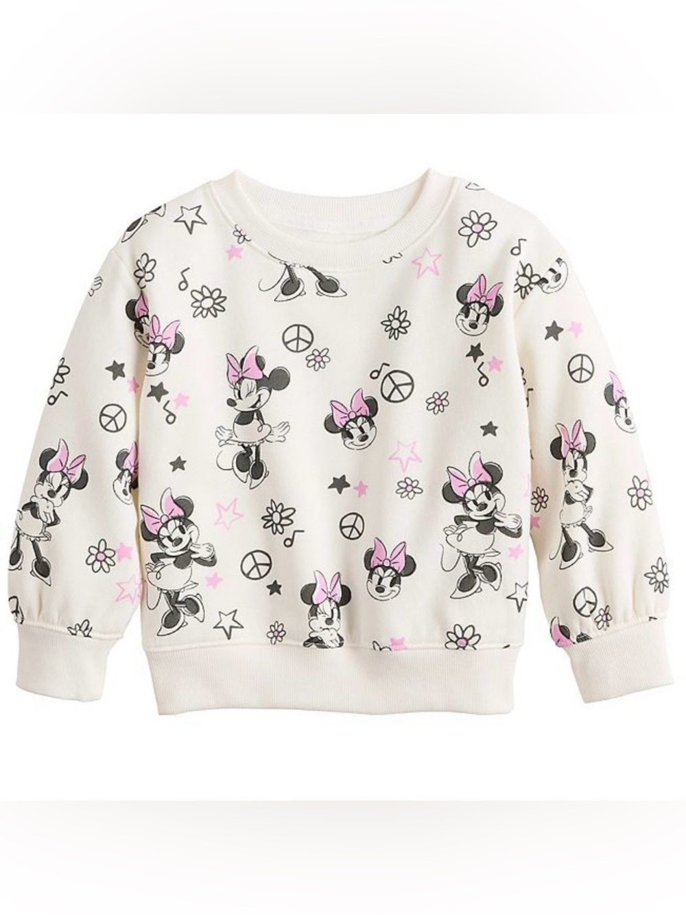 New 5T Jumping Beans Disney Minnie Fleece Long Sleeve Crew Sweatshirt Toddlers
